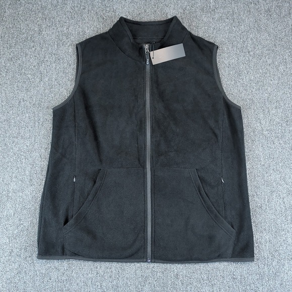 Xeoxarel Gorpcore Fleece Full Zip Vest Women XXL Black Sleeveless Mock Neck NWT — photo 2